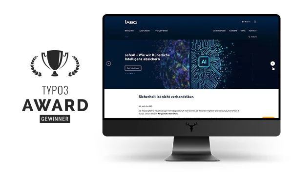Bild der Startseite der IABG und TYPO3 Award Logo