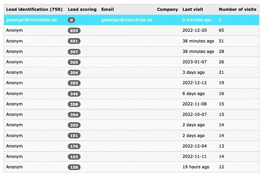 Leads qualifizieren mit TYPO3