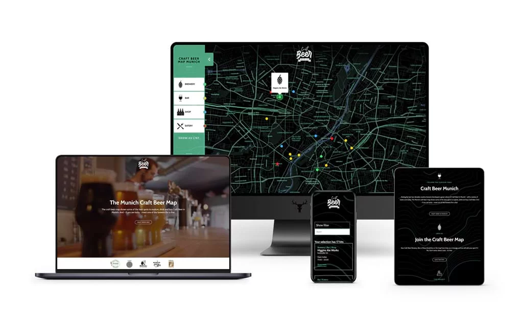Craftbeer Map Munich Responsive Darstellung der Craftbeer Map München
