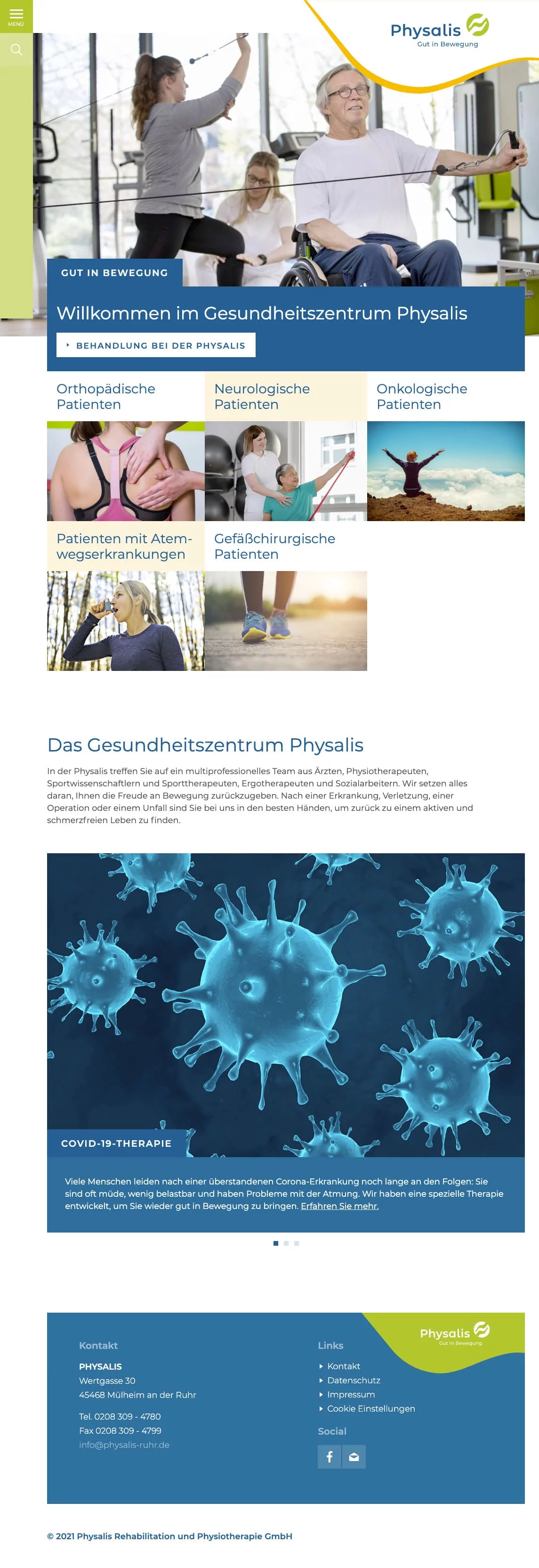 Physalis Gesundheitszentrum Referenz Website