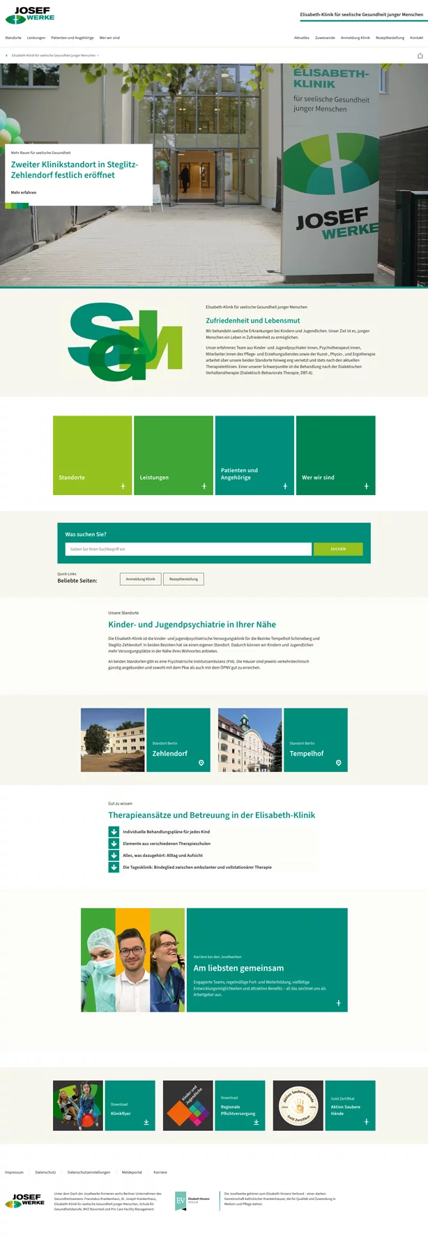 Startseite Elisabeth Klinik Screenshot Startseite Elisabeth Klinik