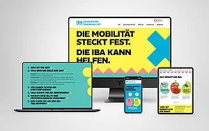 Responsive Ansicht der IBA Website auf verschiedenen Devices