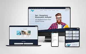 Responsive Ansicht der BPV Website auf verschiedenen Devices