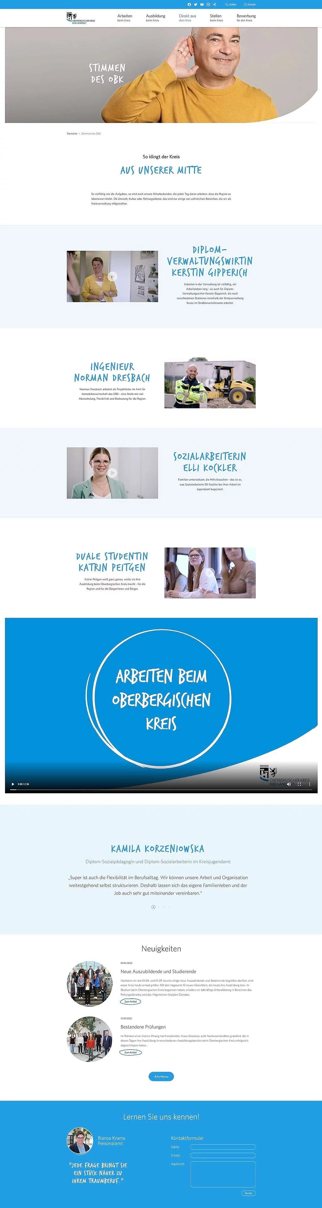 Oberbergischer Kreis Karriereseiten Unterseite Direkt aus dem Kreis
