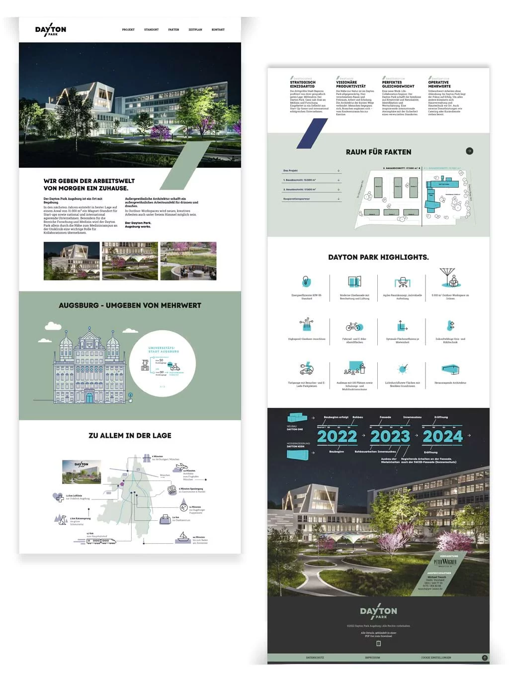 Projekt Dayton Park Augsburg Der geamte Onepager auf einen Blick!