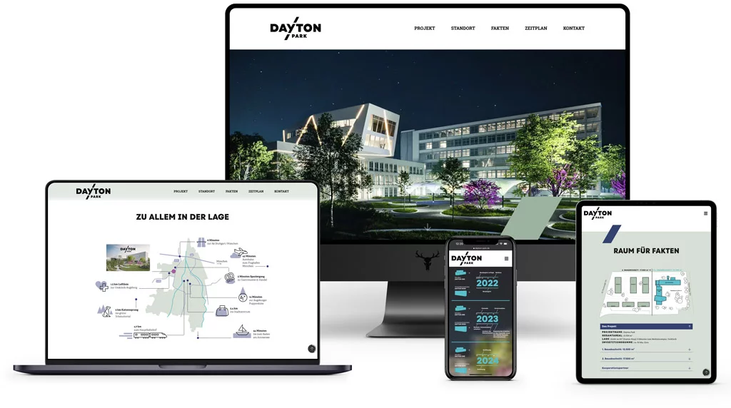 Immobilienvermarktung Website Dayton Park responsive darstellung dayton park